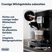 Cafetera superautomática De'Longhi Magnifica Evo ECAM 292.81.B con sistema de leche LatteCrema, 7 botones de selección directa para cappuccino, espresso y otras especialidades de café, función de 2 tazas, negro