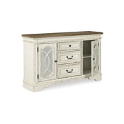 Paquete de comedor de 8 piezas Realyn en blanco/marrón de Signature Design by Ashley
