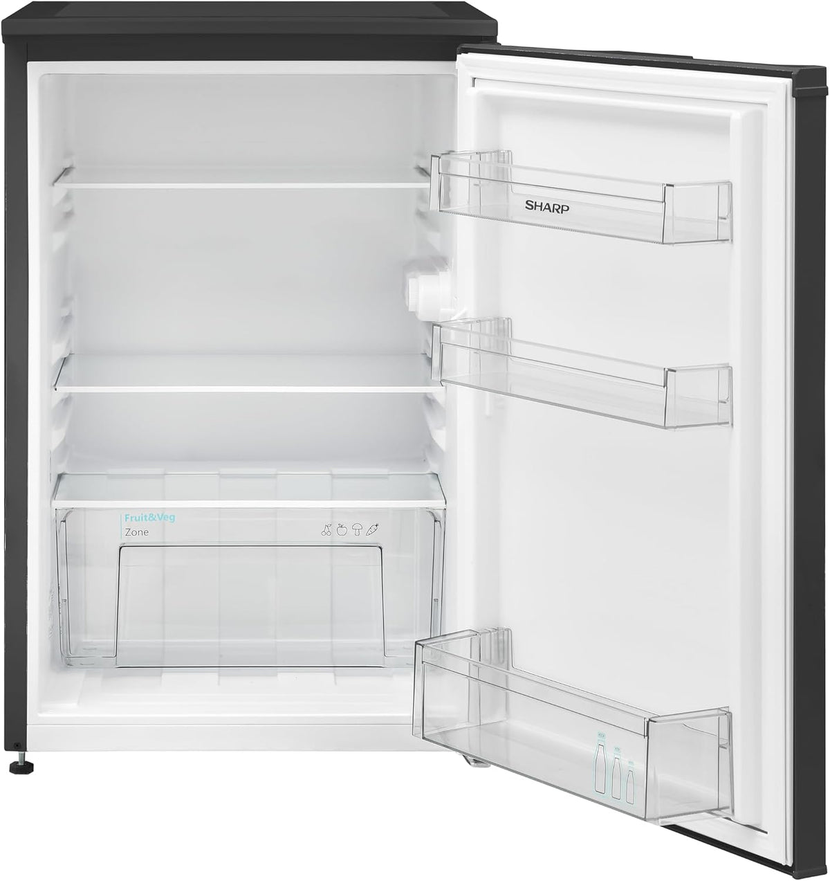 Frigorífico SHARP SJ-UD135T2B-EU / 135L de capacidad útil / frigorífico pequeño con regulación de temperatura continua / iluminación interior LED / negro