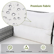 Conjunto de sofá seccional de ratán para exteriores con mesa ajustable y sillones reclinables