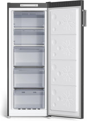 Congelador CHiQ FSD166NE4E 166 L, tecnología No Frost, puerta reversible, acero inoxidable negro, 144 cm de altura