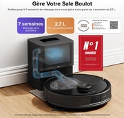 Roborock Q10 S5+ Robot Aspirador y Fregasuelos con Estación, Succión de 10000 Pa, Vaciado Automático, Doble Sistema Antienredos, Sistema VibraRise 2.0, Navegación y Mapeo, Evitación de Obstáculos, APP