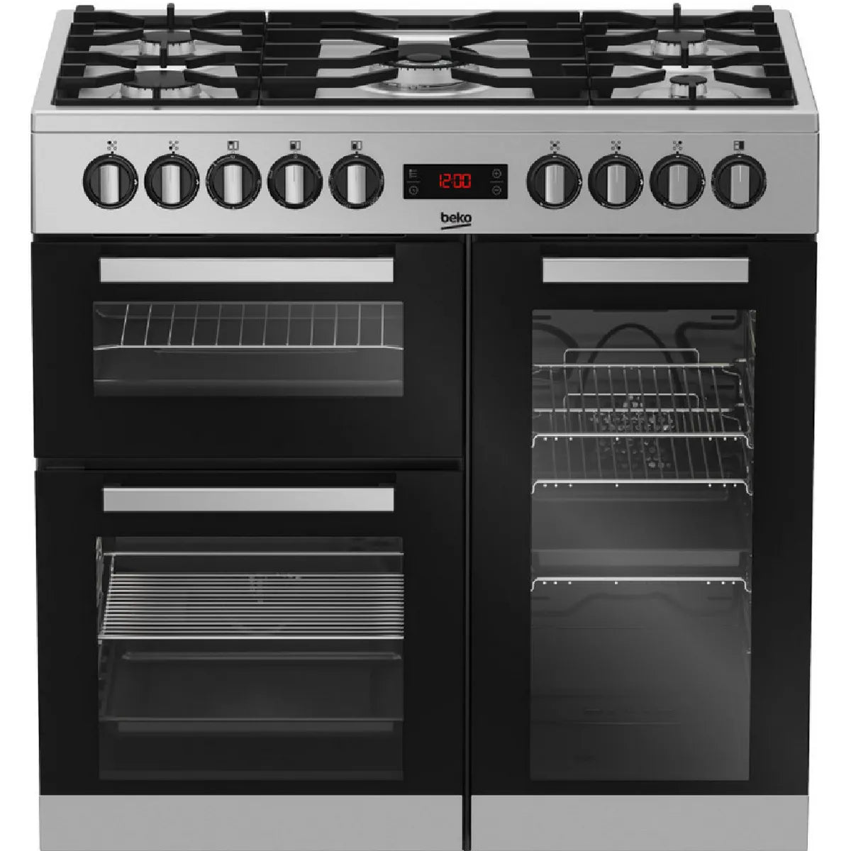 Cocina a gas 170 l, 5 quemadores, acero inoxidable - PS235315DX - BEKO