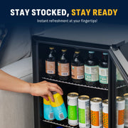 Refrigerador de bebidas independiente Newair® de acero inoxidable de 126 latas, 18,9" – 2026