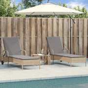 2 uds. Tumbona | Sillas con cojines de ratán sintético beige Cfw512621