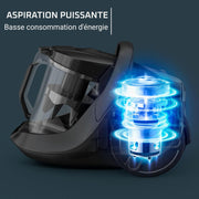 Aspiradora sin bolsa Rowenta Silence Force Cyclonic, aspiradora de trineo, potente, silenciosa, elegante, capacidad de 2,5 L, con accesorios, fabricada en Francia RO7230EA, gris/naranja