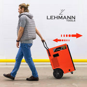 Deshumidificador profesional LEHMANN - Capacidad de deshumidificación de hasta 50 l/día - Deshumidificador industrial - Adecuado para habitaciones y sótanos de hasta 120 m²