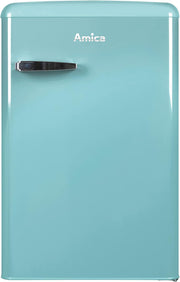 Frigorífico/Congelador Retro Amica KGC 15632 T / Azul hielo (Turquesa) / 144 cm (Al) x 55 cm (An) x 62 cm (Pr) / Diseño retro / Frigorífico con congelador