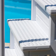 GRE EPE30 - Escalera interior antideslizante para piscina enterrada, escalera de seguridad para piscina con 4 peldaños, sintética, color blanco. 80 x 92 x 206 cm