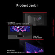ASUS ROG Strix OLED XG27AQDMG - Monitor gaming WQHD de 27 pulgadas - 240 Hz, 0,03 ms GtG, G-Sync, FreeSync, AdaptiveSync, DisplayHDR 400 TB - OLED de 10 bits, 16:9, 2560x1440, DP 1.4 DSC, HDMI, Hub USB, Ergo