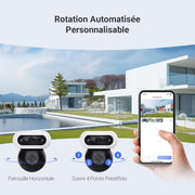 Cámara de vigilancia WiFi para exteriores EZVIZ de 8 MP (4 MP + 4 MP) con doble lente, cámara exterior 360°, visión nocturna a color, detección de personas/vehículos, audio bidireccional, resistente al agua, C90 Dual