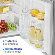 Minibar Bomann® 42 litros | Mini nevera para oficina, camping y gaming | refrigerador pequeño y silencioso de 39 dB | Minibar con puerta reversible | 51x45x45 cm | KB 7346 inox