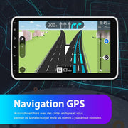 Autorradio Hexinex Android 13 Universal 1 DIN | Pantalla táctil HD de 10 pulgadas | 2 GB + 32 GB | Compatible con CarPlay y Android Auto | Cámara de visión trasera incluida | GPS, WiFi, Bluetooth, FM RDS, control al volante
