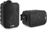 Pack de sonorización de 4 zonas Power Dynamics de 400 vatios con Bluetooth, 8 altavoces negros, reproductor MP3 USB/SD, radio FM, entradas de micrófono y mando a distancia: kit completo para multisalas y restauración.