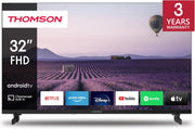 THOMSON Smart TV LED Full HD de 32 pulgadas (80 cm), Android, Google Assistant, Wi-Fi, Dolby Digital, Bluetooth, triple sintonizador (cable, satélite, antena), HDMI, CI, panel A – 32FA2S13