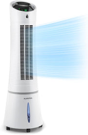 Klarstein 4 en 1: Enfriador de aire inteligente, ventilador, humidificador e ionizador I Depósito de agua de 6 L, oscilación, 30 W, 210 m³/h, temporizador I Aire acondicionado sin tubo de escape, aire acondicionado portátil, negro-oro rosa
