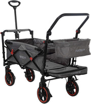 Carrito Premium Fuxtec Cruiser Gris, El Original, Carrito de jardín plegable para niños, transporte, playa, ciudad, bosque, para tirar o empujar, capacidad de carga 75 kg