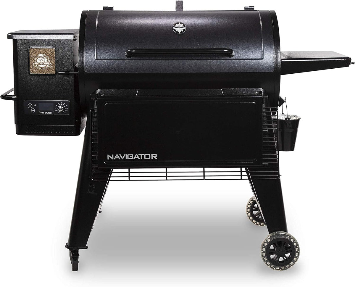 Barbacoa de pellets Pit Boss Navigator 1150, negro, de acero, 162 x 94 x 119 cm, con pantalla digital