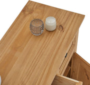IDIMEX Aparador buffet cómoda mueble vajillero estilo mexicano de madera con 2 puertas batientes y 2 cajones, en pino macizo acabado teñido/encerado
