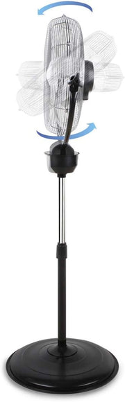 Orbegozo PWS 3050 - Ventilador industrial 2 en 1: ventilador de pie y de pared, función de oscilación, mando a distancia, 50 cm de diámetro, tres velocidades, altura ajustable hasta 140 cm, 120 W de potencia