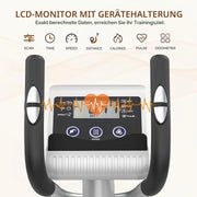 Crosstrainer magnético Dripex Leiser para el hogar con 16 niveles de resistencia, volante de inercia de 6 kg y medición de pulso LCD