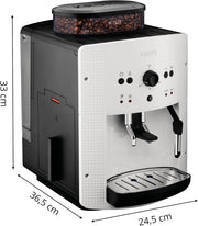 Cafetera espresso superautomática Krups Arabica Picto, boquilla de espuma de leche, función de 2 tazas, mando giratorio, limpieza fácil, cafetera, negra, EA810870