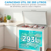 Congelador Arcón MIDEA de 293L | Congelador Horizontal Convertible a Frigorífico con Motor Inverter, Control Electrónico de Temperatura, Cestas con Asa | Arcón Silencioso 41 dB de Bajo Consumo