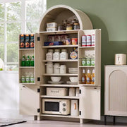 Despensa de cocina alta arqueada de 71", armario de almacenamiento moderno con 3 estantes ajustables, 6 estantes en la puerta, para cocina, sala de estar