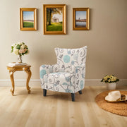 Sillón tapizado de respaldo alto Modern Retro de 30.25 pulgadas con patas de madera para sala de estar