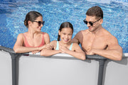Kit de piscina Bestway Steel Pro Max con bomba de filtro Ø 305 x 76 cm, gris claro, redonda