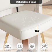 Juego de 2 taburetes de bar giratorios con respaldo, altura de asiento de 65 cm, piel sintética y madera maciza, diseño de mediados de siglo con 4 patas y reposapiés, sillas de bar para cocina y bar en color beige