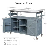 Isla de cocina para exteriores con cubierta de acero inoxidable, carrito de cocina de madera con puertas, estantes y especiero, isla de cocina con ruedas