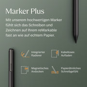 Remarkable Paper Pro con Marker Plus, cuaderno de tinta electrónica de 11,8 pulgadas con pantalla a color y luz de lectura para pensar, escribir y leer