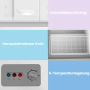 Comfee RCC201WH6(E) Arcón congelador/82 kWh/año/85 cm de altura/200 L/Compresor inverter/41 dB de bajo nivel sonoro/Adecuado para diversos escenarios de uso/Termostato ajustable/Blanco