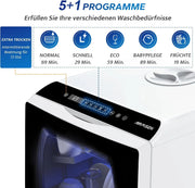 Lavavajillas de sobremesa AE-TDQR03 Mini lavavajillas con depósito de agua de 5L, 6 programas, control táctil, pantalla LED, 400W
