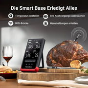 Termómetro de carne inalámbrico P4, 4 sondas, 6 sensores, WiFi, Bluetooth 5.3, IPX8, aplicación, termómetro para barbacoa, termómetro para asados