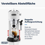 De'Longhi Dedica Style EC 685.M – Cafetera espresso de bomba tradicional, con espumador de leche profesional, solo 15 cm de ancho, para café molido o monodosis ESE, depósito de 1 l, plata