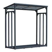 Estantería de metal para leña de exterior 185x70x185 cm Pro, perfil de acero de 40 mm, antracita, resistente a la intemperie, XXL 2,3 m³, soporte para apilado