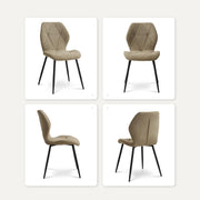 Juego de mesa de comedor y sillas, mesa de comedor redonda de 100 cm y 4 sillas modernas de lino, para comedor, cocina, sala de estar (oscuro + verde)