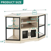Mueble esquinero para TV estilo rústico, centro de entretenimiento y consola multimedia para televisores de hasta 55 pulgadas con toma de corriente
