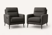 Juego de dos sillones de tela gris oscuro