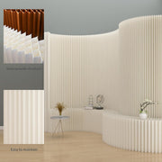Separador de ambientes plegable con estantería, biombo divisor flexible, ideal para oficina, sala de estar, tiendas, dormitorio, balcón (blanco) (L300 x A43 x H200 cm)