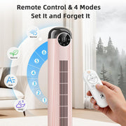 Ventilador de torre Antarctic Star T36, 91,4 cm (36 pulgadas), ventilador oscilante sin aspas, control remoto, 6 velocidades y 4 modos, pantalla LED, temporizador de 9 h, ventilador de pie silencioso