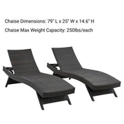 Tumbona de mimbre para todo clima - Juego de 2