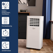 SUNTEC Aire acondicionado portátil Impuls 2.6 Eco R290 – Aire acondicionado móvil y silencioso con tubo de escape – Enfriador y deshumidificador para habitaciones de hasta 34 m² – Refrigeración móvil para hogar y oficina – 9.000 BTU | 2600 vatios