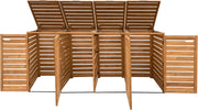 AXI Lex Cubrecontenedor de madera marrón | Cubierta para 4 cubos de basura - 240-960L | Caja para cubos de basura/Caja de almacenamiento