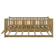 Estructura de cama individual con nido y barandilla, cama de plataforma de perfil bajo con escaleras para niños y niñas