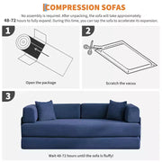 Sofá cama convertible 5 en 1: diván de suelo de pana de 78.8" con brazos, respaldo y cojines ajustables