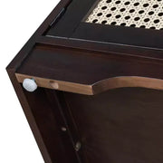 Banco de almacenamiento rústico de madera Whisen, banco zapatero para entrada con cojín extraíble y estantes ajustables