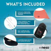 Tienda de playa gigante Neso Tents, 2,5 m (8 pies) de altura, 3,4 m (11 pies) x 3,4 m (11 pies), esquinas reforzadas y bolsillo refrigerador